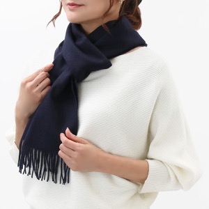 ジョンストンズ ストール/マフラー メンズ レディース WA16 小判 無地 ダークネイビー WA000016 SD7330 JOHNSTONS