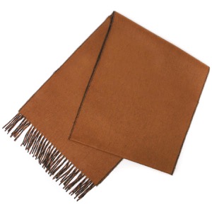 ジョンストンズ ストール/マフラー メンズ レディース WA20 中判 リバーシブル 無地 ダークキャメル&ブラック WA000020 RU7143 JOHNSTONS