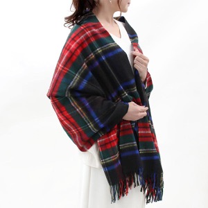 ジョンストンズ ストール/マフラー メンズ レディース WA56 大判 ブラックスチュワートマルチ WA000056 KU0324 JOHNSTONS