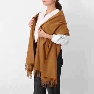 ジョンストンズ ストール/マフラー メンズ レディース WA56 大判 無地 ダークキャメルベージュ WA000056 SB3022 JOHNSTONS