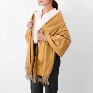 ジョンストンズ ストール/マフラー メンズ レディース WA56 大判 無地 キャメルベージュ WA000056 SB4142 JOHNSTONS