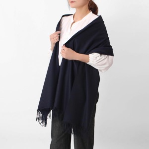 ジョンストンズ ストール/マフラー メンズ レディース WA56 大判 無地 ダークネイビー WA000056 SD7330 JOHNSTONS