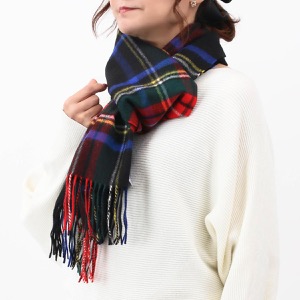 ジョンストンズ ストール/マフラー メンズ レディース WA57 タータンチェック ブラックスチュワートマルチ WA000057 KU0324 JOHNSTONS