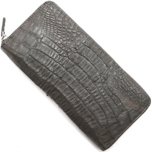 本革 長財布 財布 メンズ レディース カイマンワニ CAIMAN GENUINE ダークグレー CJN0512B DGYTMT Leather