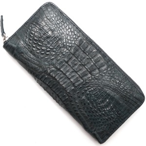 本革 長財布 財布 メンズ レディース カイマンワニ CAIMAN GENUINE ネイビー CJN0512B NVTMT Leather