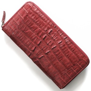 本革 長財布 財布 メンズ レディース カイマンワニ ワインレッドマット CJN0512B WETMT Leather