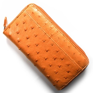 本革 長財布 財布 メンズ レディース オーストリッチ OSTRICH オレンジ OKN1824H OR Leather