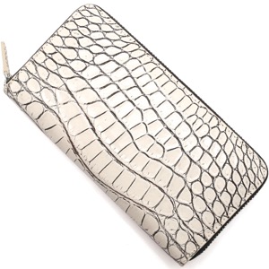 本革 長財布 財布 メンズ レディース クロコ ヴァニラベージュ OKUC262 VBE Leather