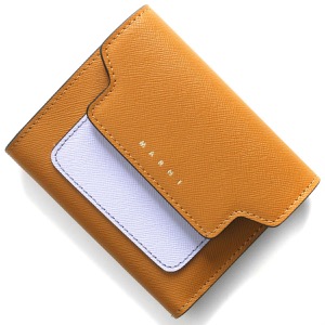 マルニ 三つ折り財布 財布 レディース スクエア ディジョンオレンジ&ライラックライトパープル&ブラック PFMO0052U1 LV520 Z476N MARNI