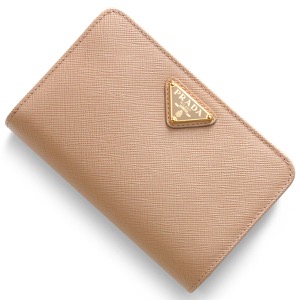 プラダ 二つ折り財布 財布 レディース サフィアーノ トライアングル 三角ロゴプレート チプリアピンクページュ 1ML225 QHH F0236 PRADA