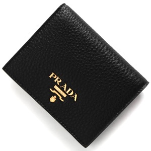 プラダ 二つ折り財布 財布 レディース ダイノ カラー ブラック&フォーコレッド 1MV204 2BG5 F0LJ4 PRADA