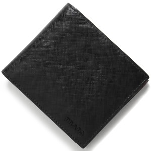 プラダ 二つ折り財布 財布 メンズ サフィアーノ マルチカラー ブラック&セリースレッド 2MO738 ZLP F0ME5 PRADA