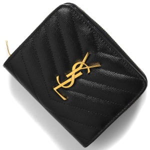 サンローランパリ イヴサンローラン 二つ折り財布 財布 レディース モノグラム YSL ブラック 668288 BOW01 1000 SAINT LAURENT PARIS