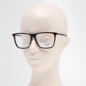 サンローランパリ (イヴサンローラン) 伊達メガネ メンズ レディース ウェリントン べっ甲 ハヴァナマーブルブラウン&トランスペアレントクリア SL260 006 SAINT LAURENT PARIS