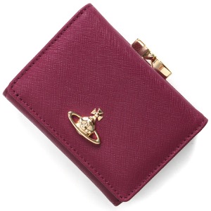 ヴィヴィアンウエストウッド 三つ折り財布 財布 レディース サフィアーノ スモール フラップ オーブ がま口 パープル 51010018 L001N J401 VIVIENNE WESTWOOD