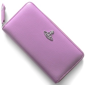 ヴィヴィアンウエストウッド 長財布 財布 メンズ レディース リ ヴィーガン グレイン クラシック ラウンドファスナー オーブ パープル&シルバー 51050023U S000D J401 VIVIENNE WESTWOOD