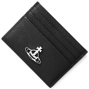 ヴィヴィアンウエストウッド クレジットカードケース/フラグメントケース メンズ レディース サフィアーノ オーブ ブラック 51120004 L001N N402 VIVIENNE WESTWOOD