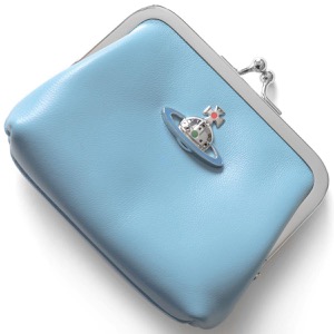 ヴィヴィアンウエストウッド コインケース（小銭入れ）/ミニ財布 財布 メンズ レディース ナッパ スモール フレーム オーブ がま口 ブルー&シルバー 52010018U L001L K402 VIVIENNE WESTWOOD