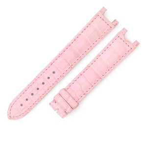 カルティエ 腕時計パーツ パシャ用 クロコバンド クロコダイル ピンク 新品同様 純正 替え ベルト ストラップ 尾錠用 18mm ピンク 中古