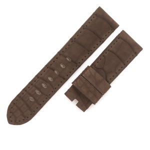 パネライ 腕時計パーツ レザーバンド クロコダイル ブラウン 新品同様 純正 替え クロコ ベルト 尾錠用 ストラップ 24mm ブラウン 茶 中古