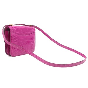 エルメス ショルダーバッグ コンスタンス ミニ 3 アリゲーター ピンク 中古