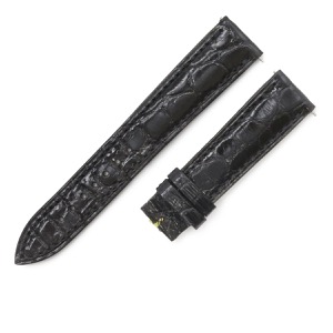 フランクミュラー 腕時計パーツ トノウカーベックス 7500/7502用 クロコバンド クロコダイル ブラック 未使用 純正 替え ショート 16mm ブラック 黒  中古