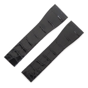 ロジェデュブイ 腕時計パーツ ゴールデンスクエア用 クロコバンド クロコダイル ブラック 未使用 純正 替え ベルト ストラップ 28mm シャイニー ブラック 黒  中古