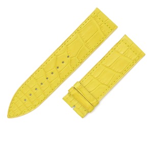 フランクミュラー 腕時計パーツ ロングアイランド 1000用 クロコバンド クロコダイル イエロー 未使用 純正 替え ベルト マット ロング 22mm 黄 中古