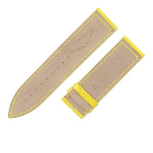 フランクミュラー 腕時計パーツ ロングアイランド 1000用 クロコバンド クロコダイル イエロー 未使用 純正 替え ベルト マット ロング 22mm 黄 中古
