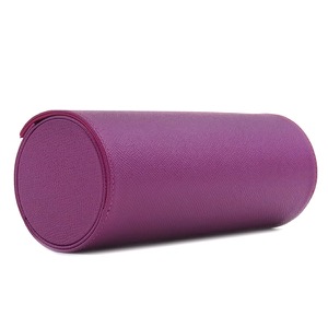 ブルガリ 腕時計パーツ ウォッチケース グレインレザー パープル トラベルケース ロールケース 腕時計 レザー ゴールド 金具 パープル 紫 小物入れ  中古