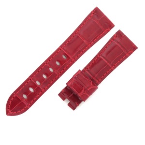 パネライ 腕時計パーツ クロコダイル レッド 未使用 純正 ベルト バンド ストラップ 替え 22ｍｍ レッド 赤 シャイニー  中古