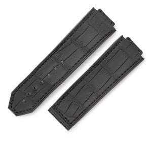 ウブロ 腕時計パーツ ビッグバン クロコ×ラバーバンド クロコダイル ブラック 純正 替え ベルト ストラップ 25mm ブラック 黒 中古