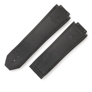 ウブロ 腕時計パーツ ビッグバン クロコ×ラバーバンド クロコダイル ブラック 純正 替え ベルト ストラップ 25mm ブラック 黒 中古