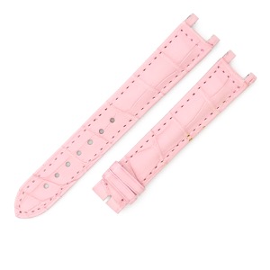 カルティエ 腕時計パーツ パシャ用 クロコバンド クロコダイル ピンク 純正 替え ベルト ストラップ 尾錠用 15mm ピンク 中古