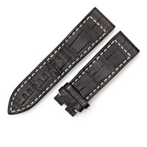 ゼニス 腕時計パーツ クロコダイル ブラック 純正 替え クロコ ベルト バンド ストラップ 24mm ブラック 黒 中古