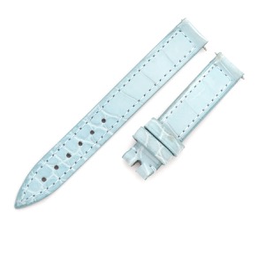 フランクミュラー 腕時計パーツ ロングアイランド(800/802)用 クロコバンド クロコダイル ブルー 新同 純正 ベルト 12mm アイスブルー 水色 バネ棒付き 中古