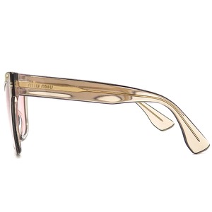 ミュウミュウ サングラス バタフライ 56□16 プラスチック ピンク クリア ピンクレンズ  SMU08V 中古