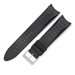 ジャガールクルト 腕時計パーツ クロコダイル ブラック 純正 替え ベルト ストラップ バンド バネ棒 尾錠付き 22mm ブラック 黒 中古