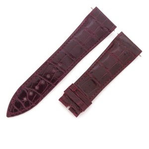 フランクミュラー 腕時計パーツ 10000H用 クロコダイル ワインレッド 新品同様 純正 替え クロコ ベルト バンド ストラップ バネ棒 27mm ロング 艶 ワインレッド 赤 中古
