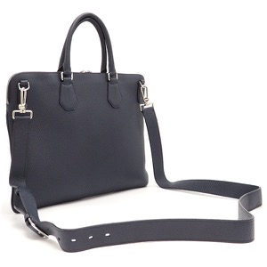 バリー ビジネスバッグ SEEDORF グレインレザー ネイビー 紺 ブリーフケース ショルダー 中古