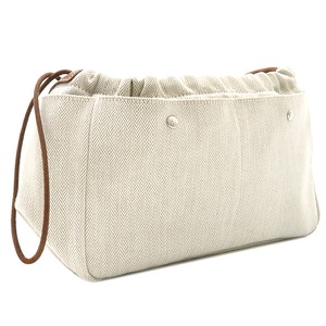 エルメス ポーチ フールビ25 トワルシェブロン ベージュ バッグインバッグ  中古