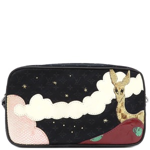 ルイヴィトン ハンドバッグ ポシェット コントドゥフェ モノグラムサテン ブラック 黒 ミニバッグ  M92275 中古