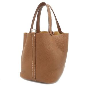 エルメス ハンドバッグ ピコタンロックMM  トリヨンクレマンス ブラウン 茶 鍵欠品  中古