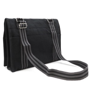 エルメス ショルダーバッグ フールトゥ バザス キャンバス ブラック 黒 グレー  中古