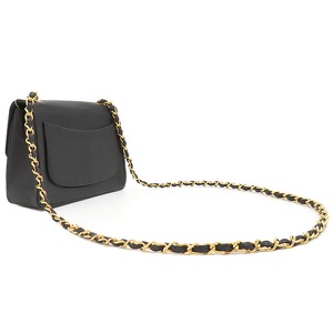 シャネル ショルダーバッグ ココマーク チェーンショルダー リザード ブラック 黒 A01115 中古