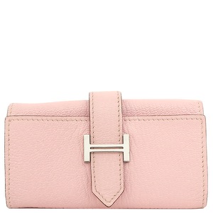 エルメス キーケース ベアン 4連キーケース シェーブル ピンク 中古