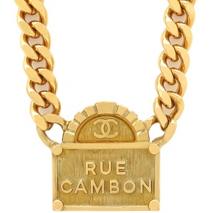シャネル ネックレス ココマーク ロゴ ネックレス GP ゴールド RUE CAMBON 中古