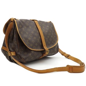 ルイヴィトン ショルダーバッグ ソミュール 35 モノグラムキャンバス ブラウン 茶 斜め掛け  M42254 中古