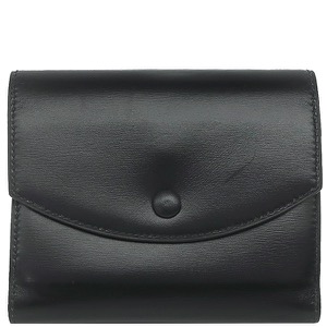 エルメス 三つ折り財布 コンパクト ウォレット ボックスカーフ ブラック 黒 ミニ財布  中古