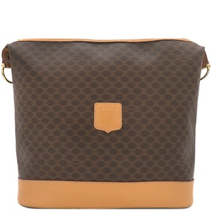 セリーヌ ショルダーバッグ マカダム PVC ブラック 茶  中古